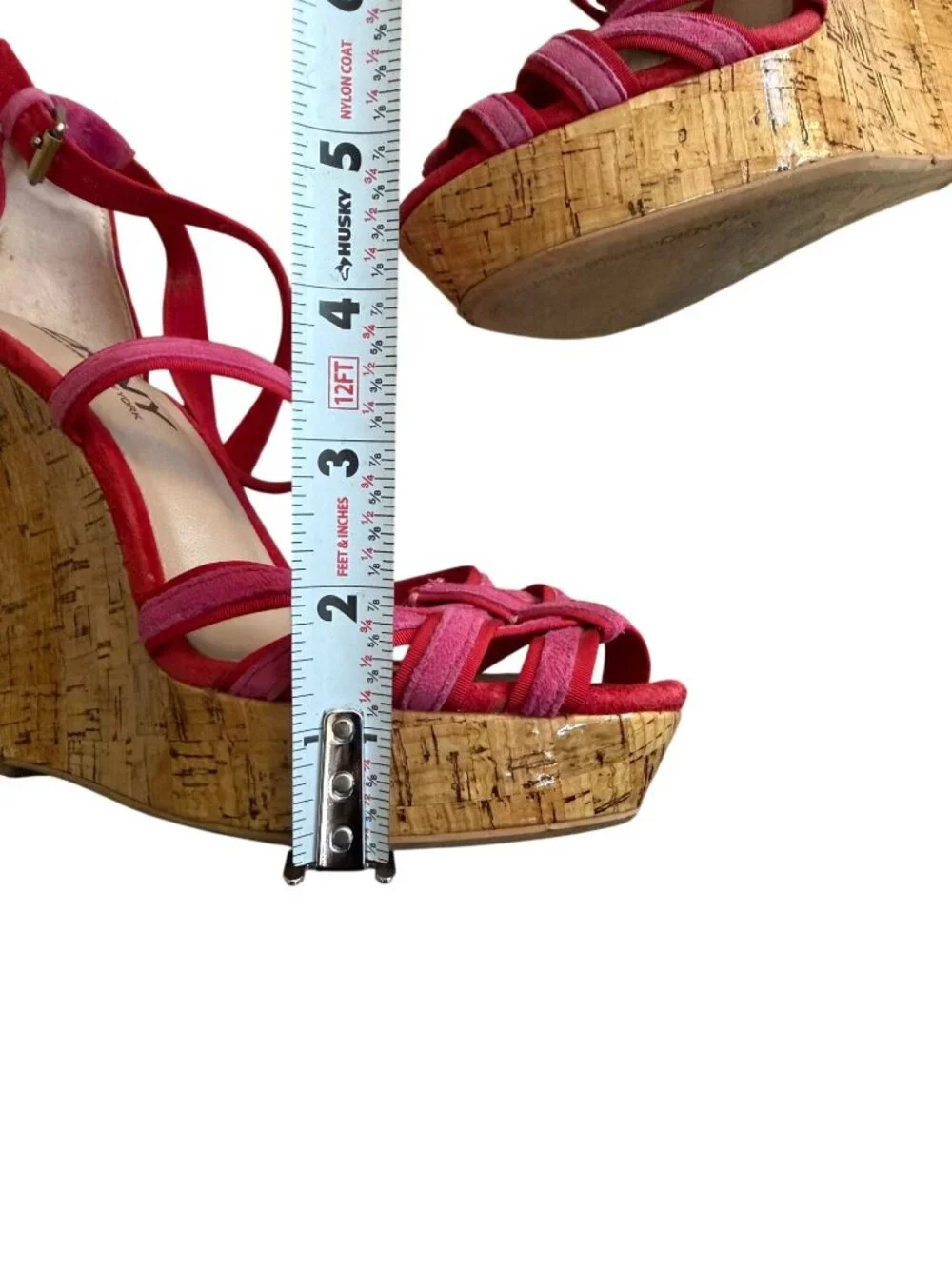 DKNY Pink Cork Wedge Sandals